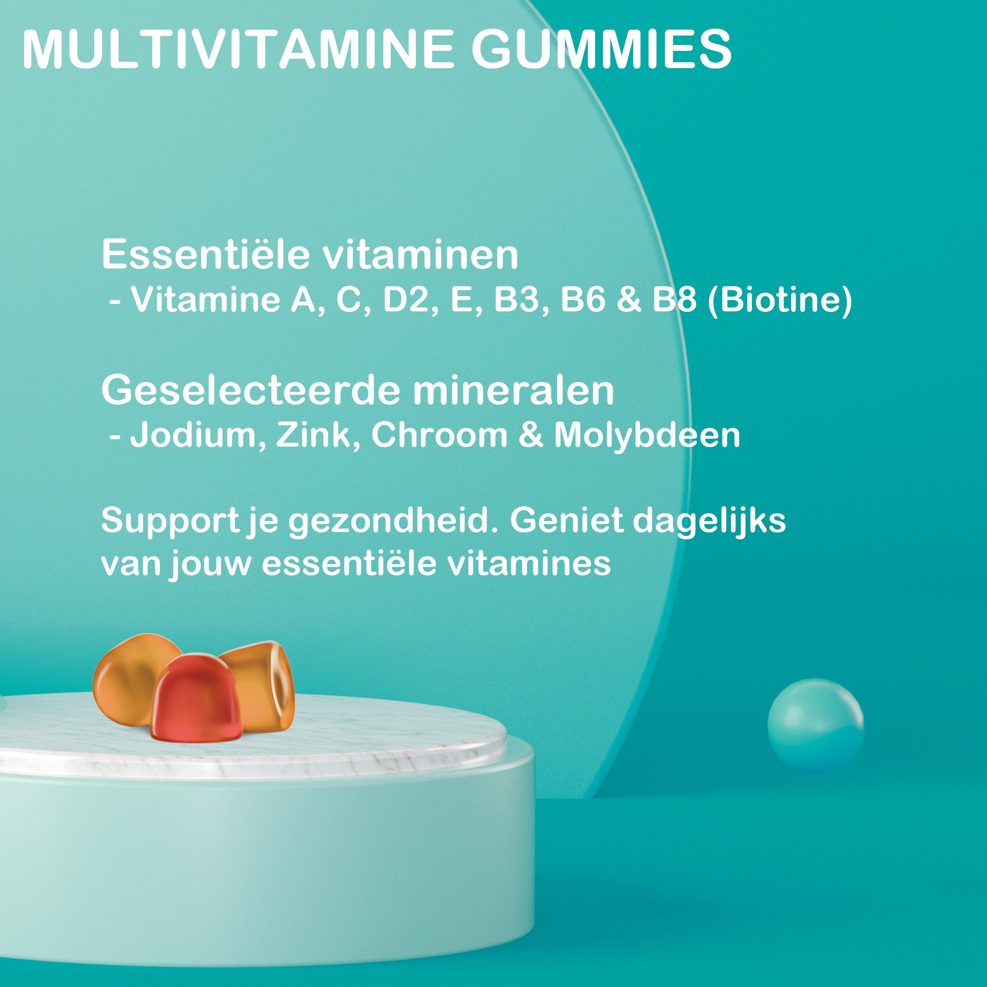 Luto Supplements Multivitamine Gummies | Vegan | Vitamines A, C, D, E & Mineralen | Rood Fruit & Sinaasappel | 50 Gummies