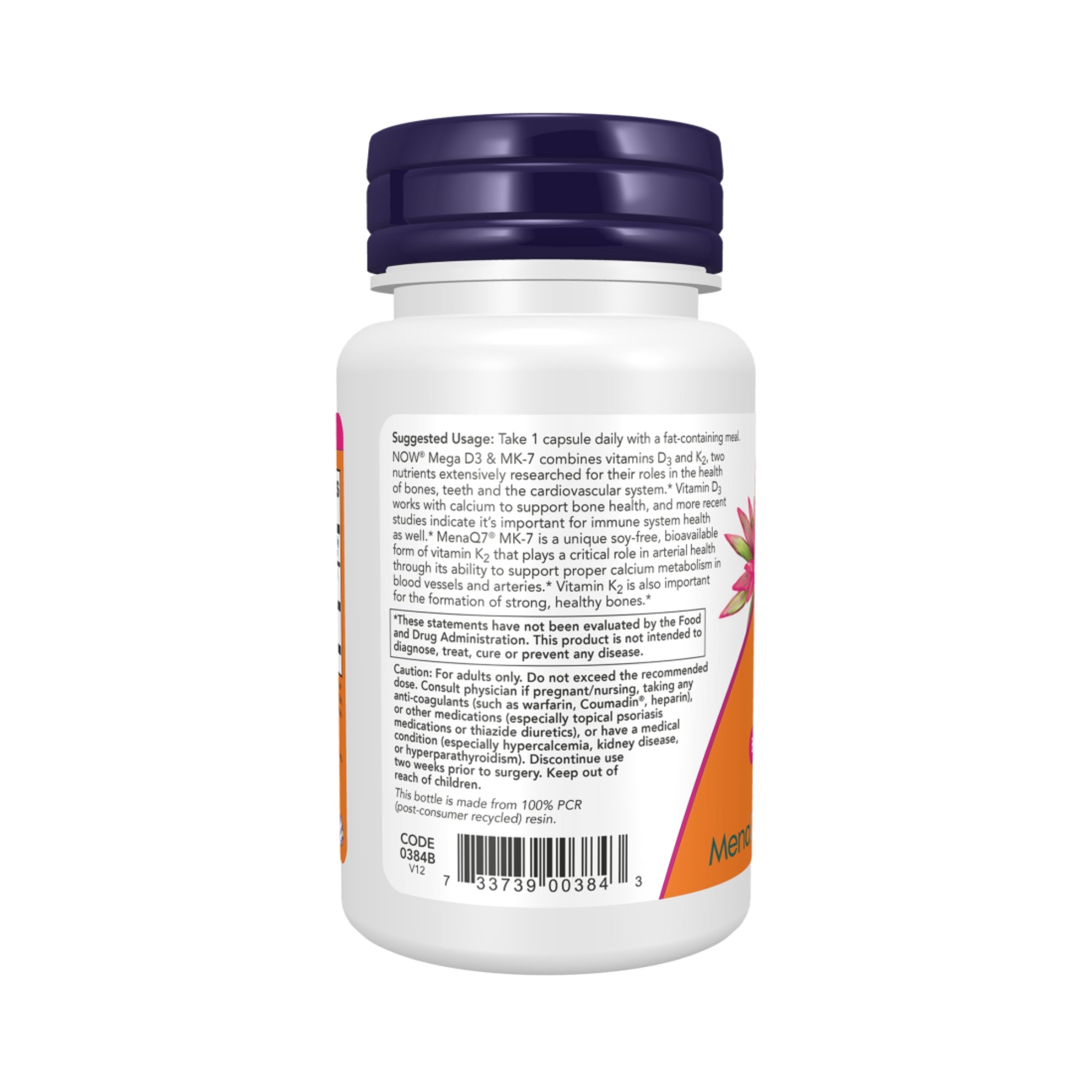 Mega D-3 & MK-7 | 60 Vcaps | NOW Foods