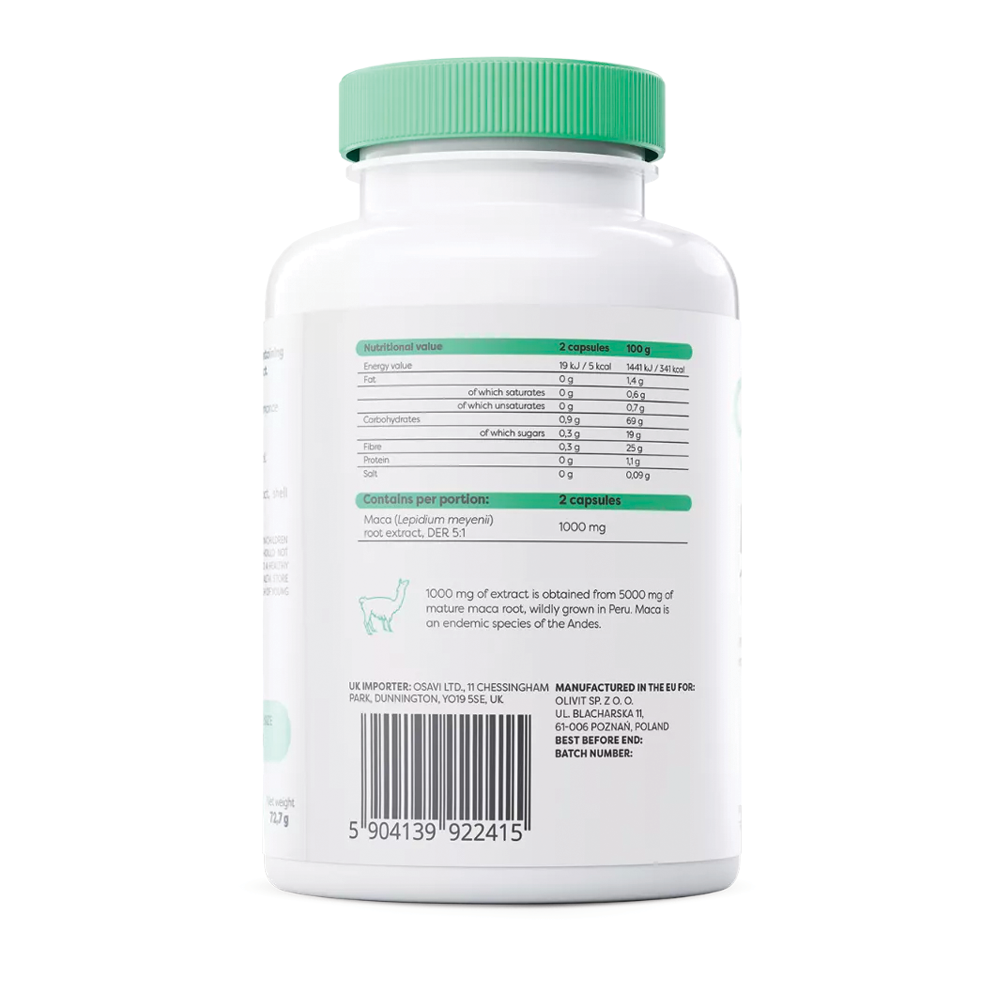 Osavi | Maca 1000 mg | 120 vegan capsules