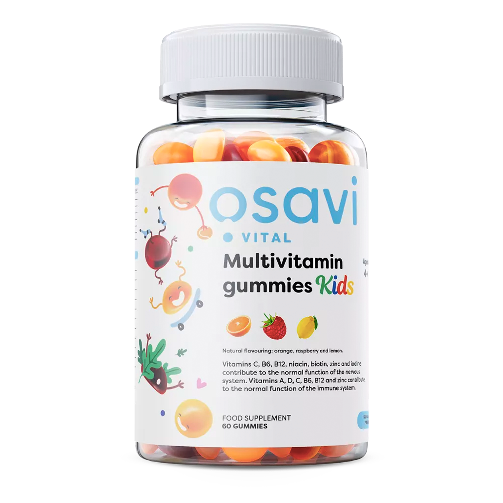 Osavi | Multivitamine Gummies voor kinderen | 60 Gummies | 3 smaken; Orange, Raspberry & Lemon