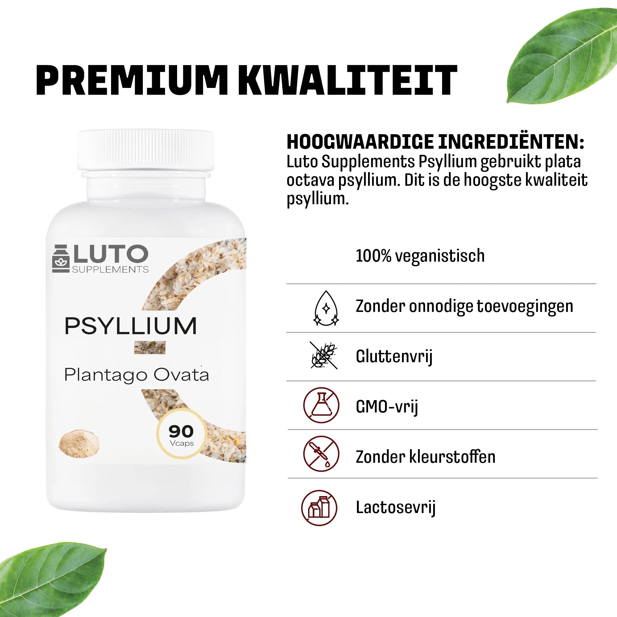 Psyllium (Plantago Ovata) | 90 plantaardige capsules | LUTO Supplements