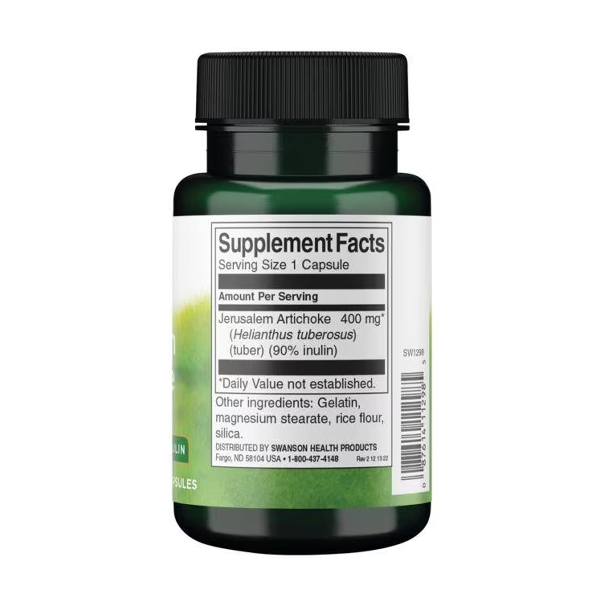 Swanson | Health Full Spectrum Prebiotic Jerusalem Artichoke | 90% inuline | 400mg | 60 capsules