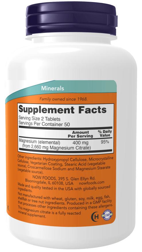 magnesium citrate | 250 tabs | Now Foods