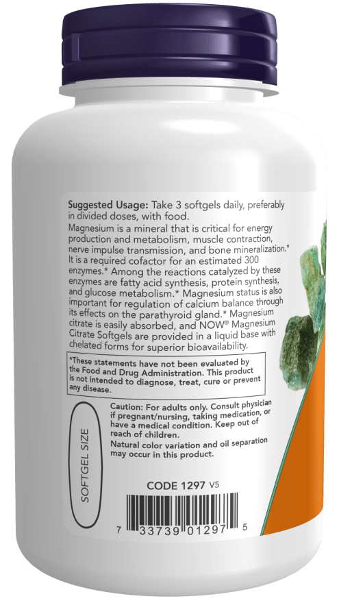 magnesium citraat label van now foods