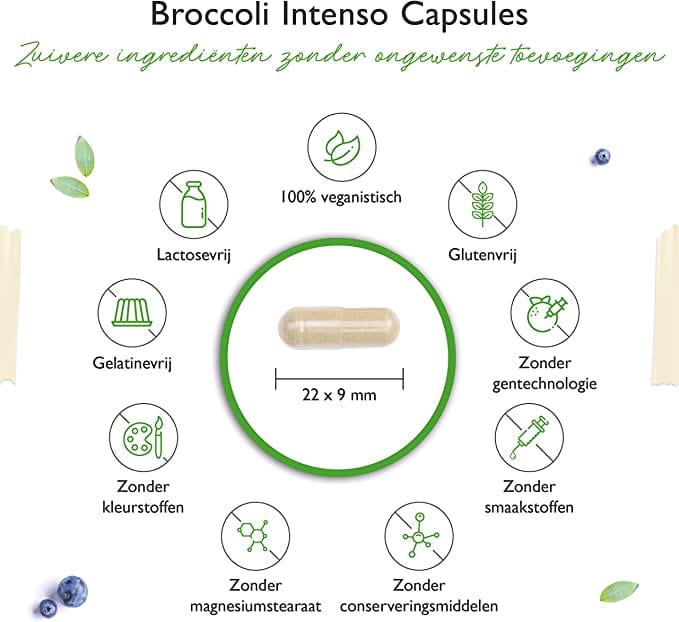 Broccoli extract | 180 capsules | 1229 mg | 10% sulforafaan | Zwarte peper extract | Vegan | Vit4ever