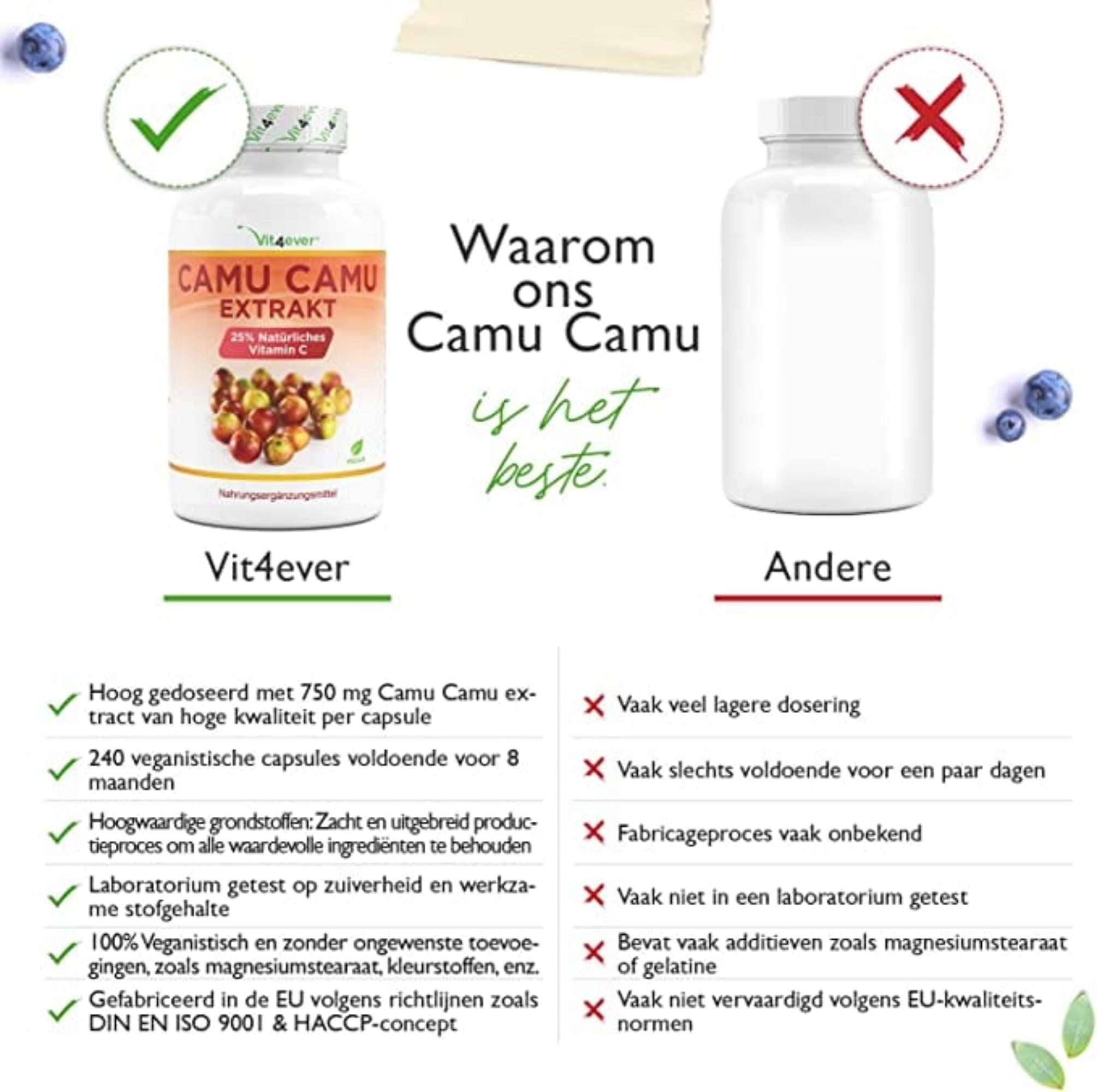 Camu Camu | 240 capsules | vitamine C | 750 mg | Vit4ever