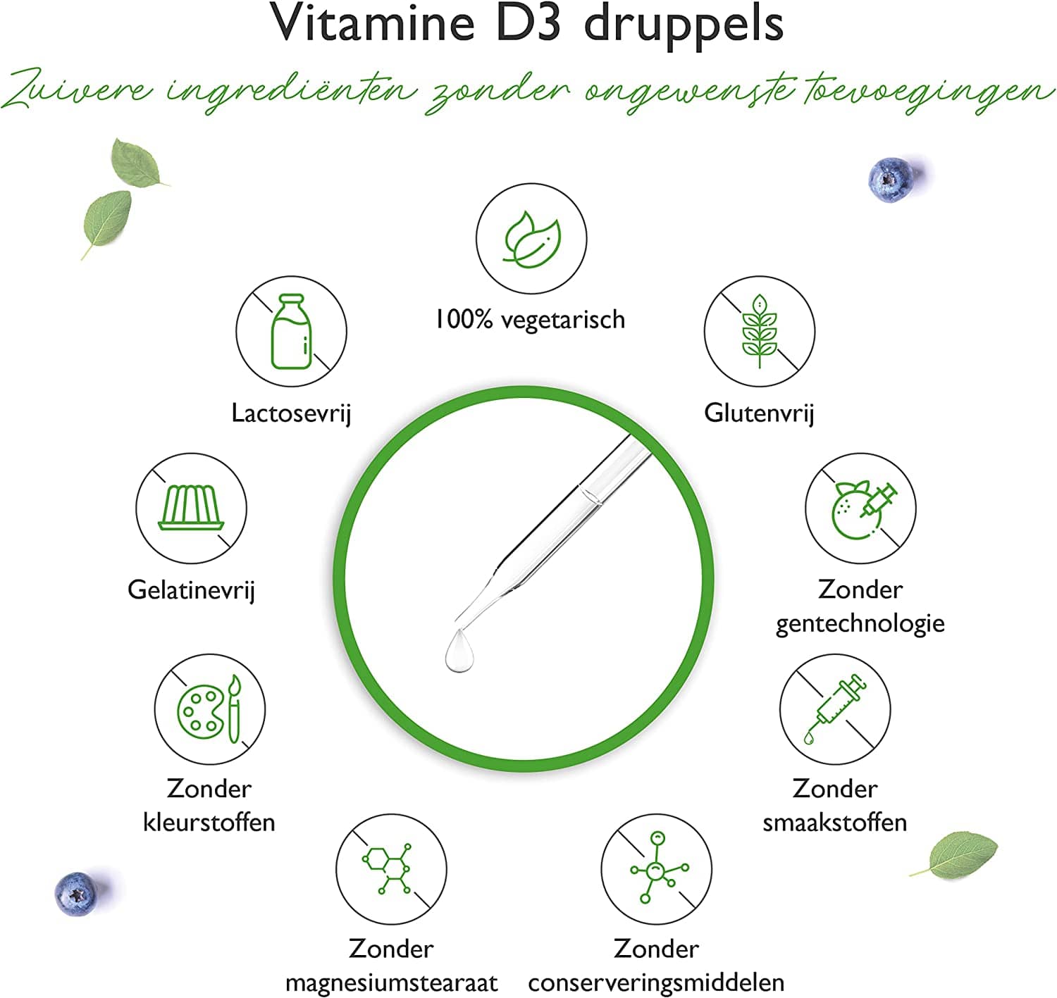 Vitamine D3 | 2000 I.E. | 2380 Druppels | Zonder Alcohol | Vit4ever