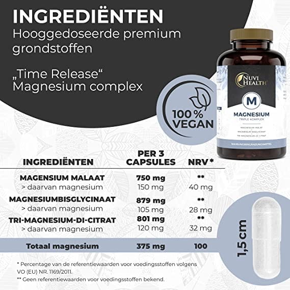 Magnesium Trio softgels | Magnesiumbisglycinaat, Magnesiumcitraat & Magnesiummalaat - 240 Capsules - Nuvi Health