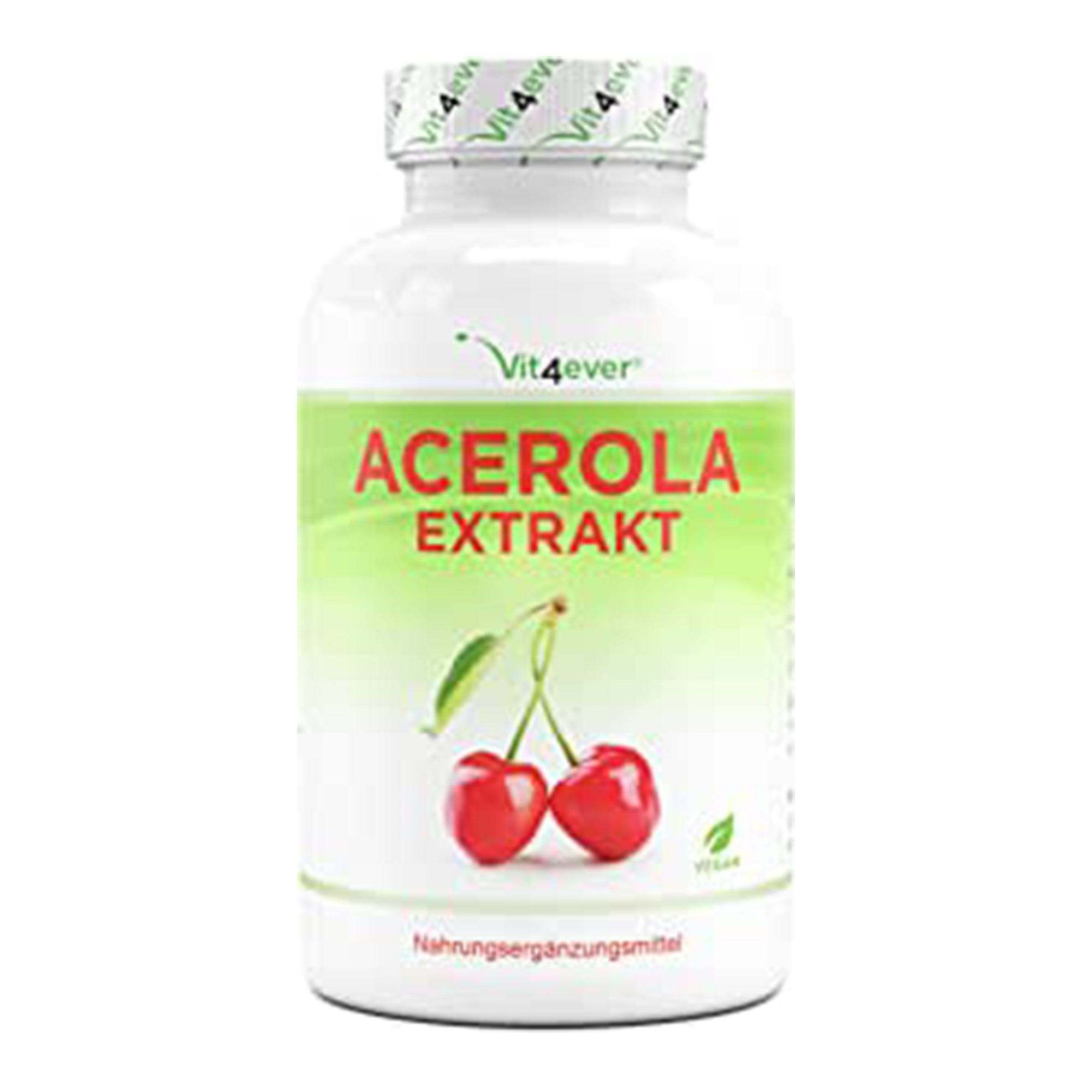 Acerola-extract | 1500 mg | 25% natuurlijke vitamine C | 240 capsules | Vit4ever