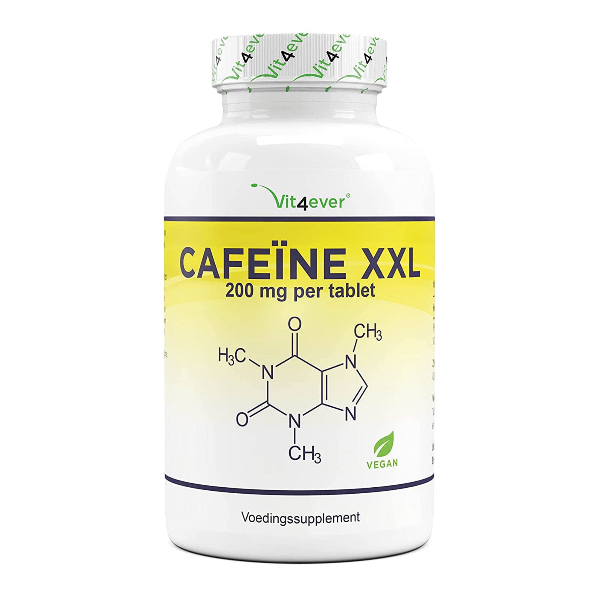 Cafeïne Pillen | 200 mg | 500 Tabletten | Vit4ever
