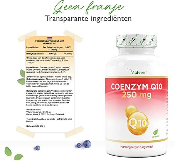 Co-enzym Q10 + Piperine | ubiquinon | 250mg | 120 Capsules | Vit4ever