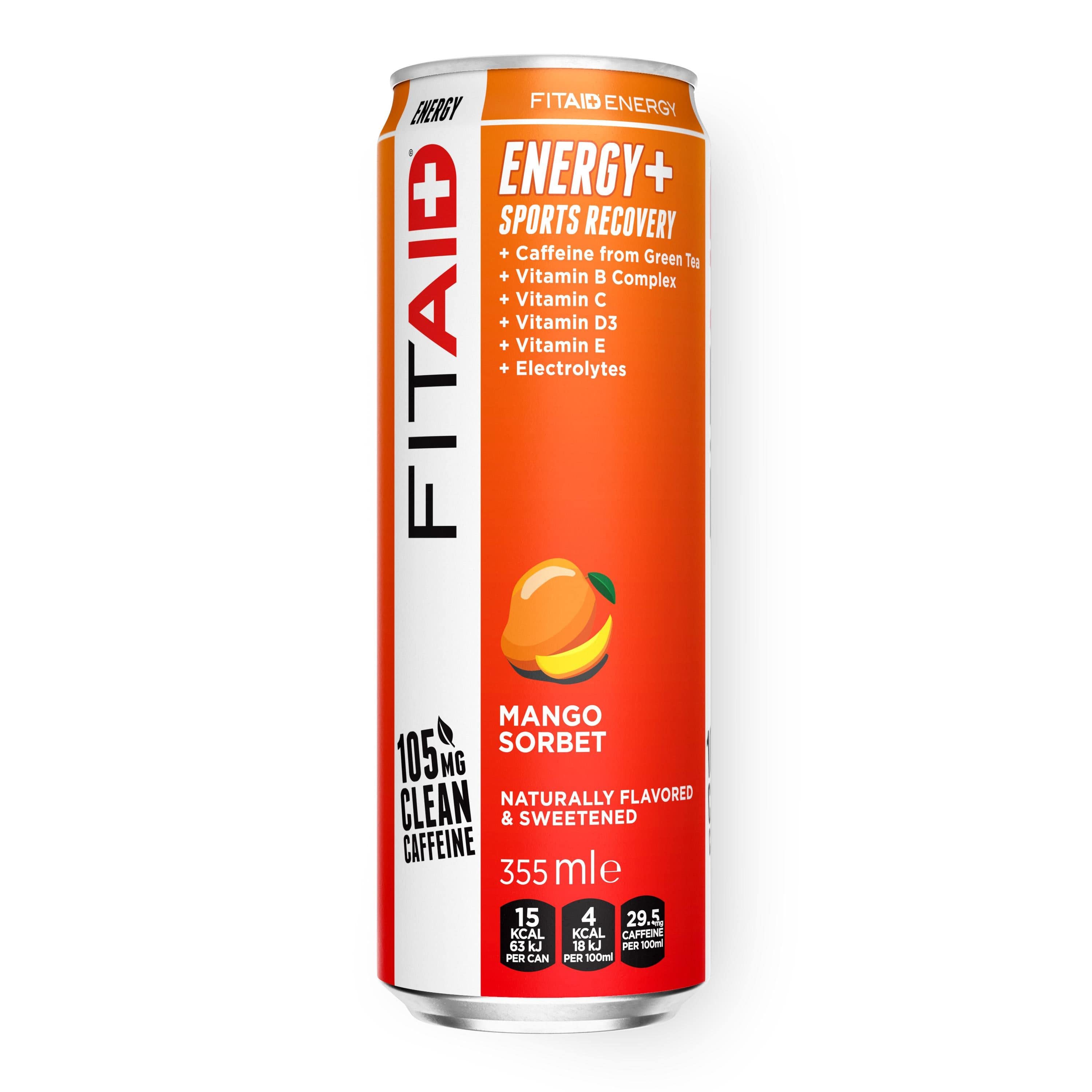 FitAid Energy+ mango sorbet 335ml voorkant