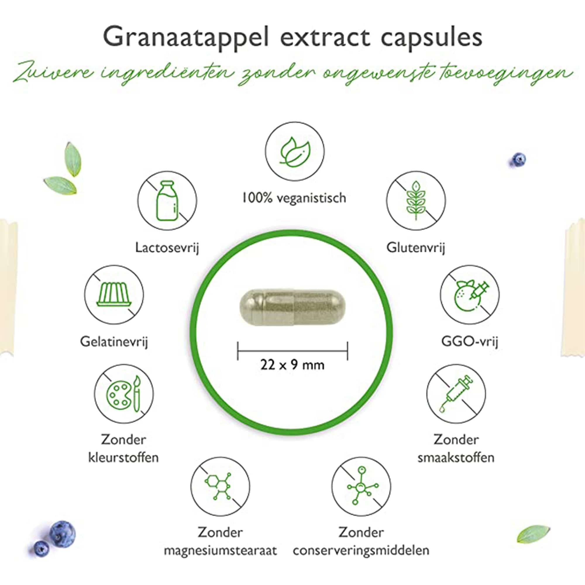 Vit4ever Granaatappelextract | 180 capsules | 1800 mg per dagdosering | Premium: 40% ellaginezuur | Hoog gedoseerd | Veganistisch