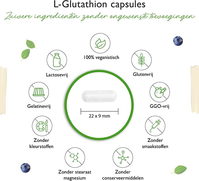L-Glutathion | 750 mg | 60 capsules | hooggedosserd | veganistisch | vit4ever