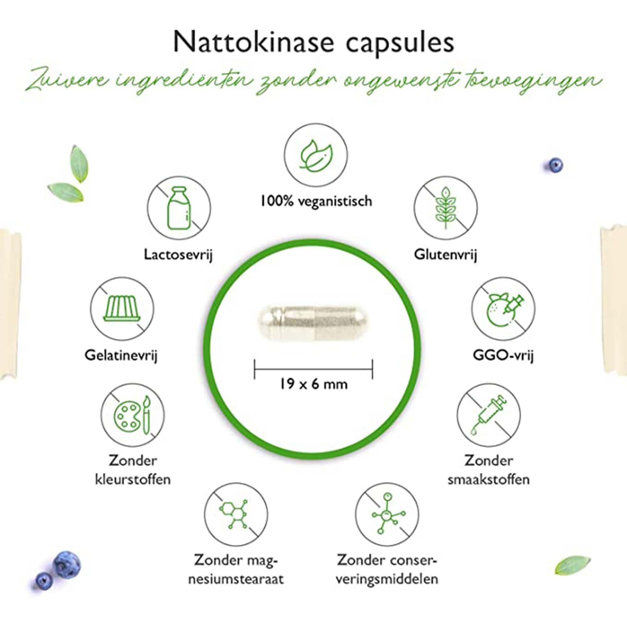 Vit4ever Nattokinase | 180 capsules met elk 100 mg (20.000 FU/g) | 6 maanden voorraad | laboratorium getest | hoge dosering | veganistisch | van GMO-vrije soja | zonder ongewenste toevoegingen