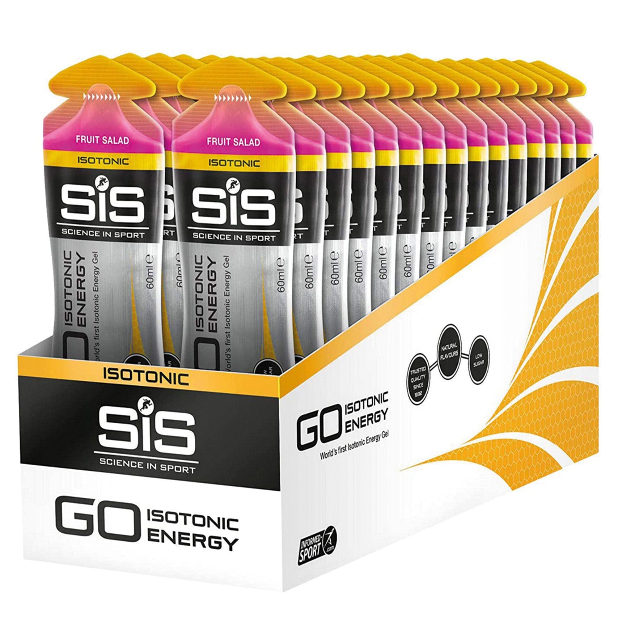 SiS Energygel Go Isotonic - Energie gel - Isotone Sportgel - Fruit salad - 360 Gram (30 Gels)