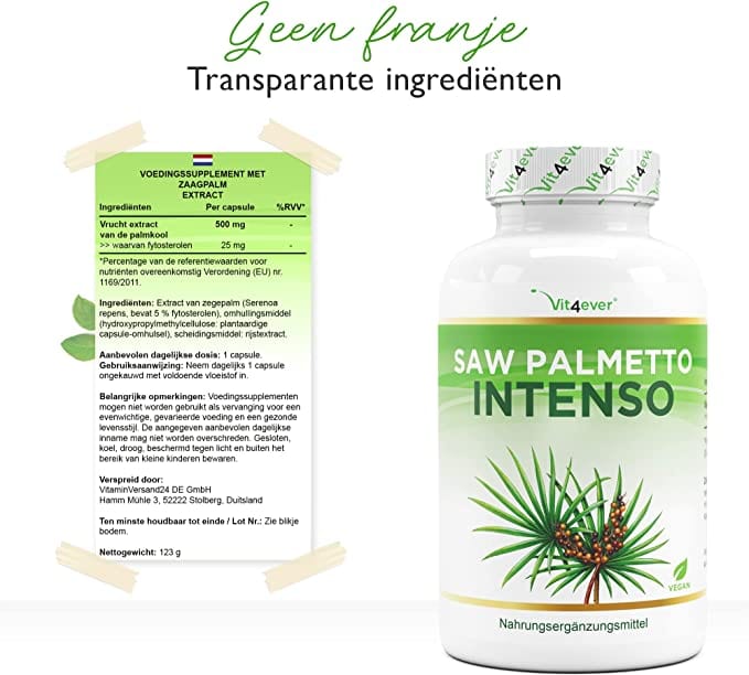 Saw Palmetto | 500mg Extract | 180 Capsules | Vit4ever