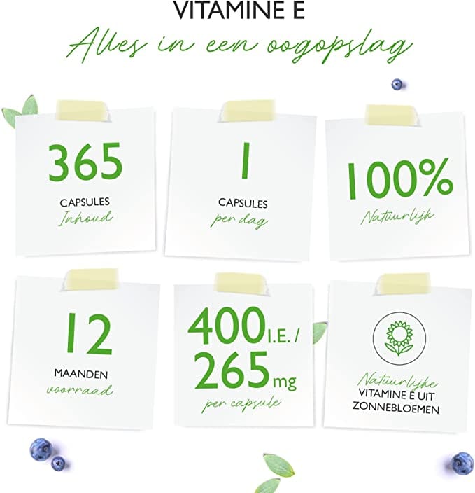 Vitamine E | D-Alpha-tocopherol | 400 I.E. | 365 Softgels | Vit4ever