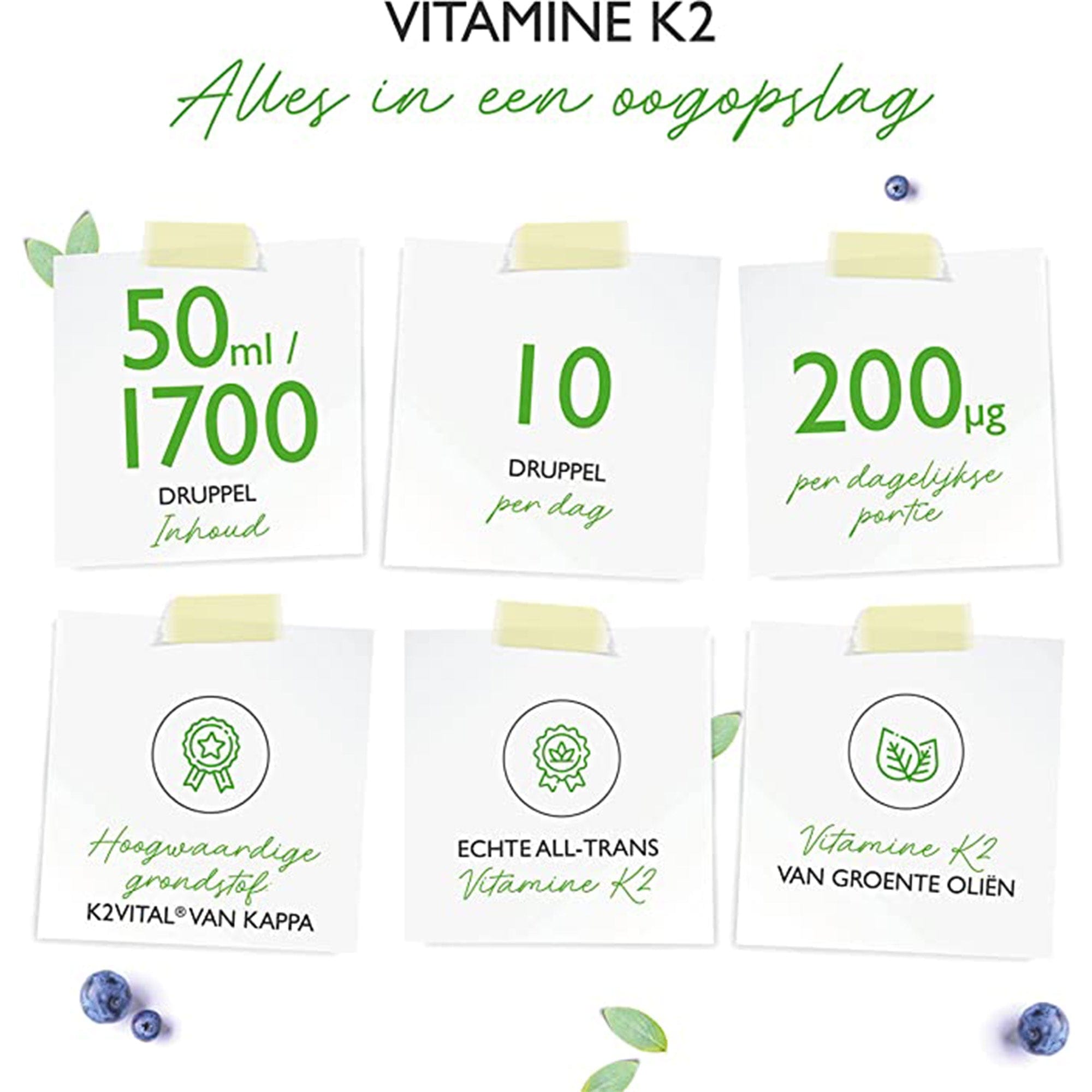 Vitamine K2 MK-7 200µg | 50 ml (1700 druppels) | Premium: All-Trans gehalte >99.7%  | Zonder alcohol | Veganistisch | Vit4ever